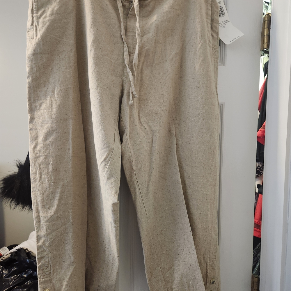 Womens' Columbia Capri Drawstring Linen-Blend Pants - XL  NWT